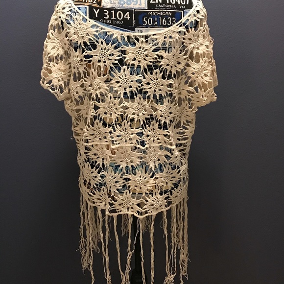 NWT POL Cream Floral Coverup (Medium/Large) - Picture 5 of 13